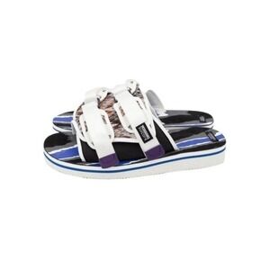 Missoni X Suicoke Collab Moto Slide Sandals White Zig Zag Pattern Slip-On 16